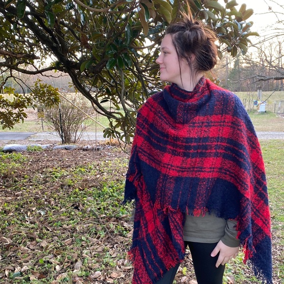 Only Taupe and Black Plaid Shawl left. Great OS NWT - Picture 1 of 5